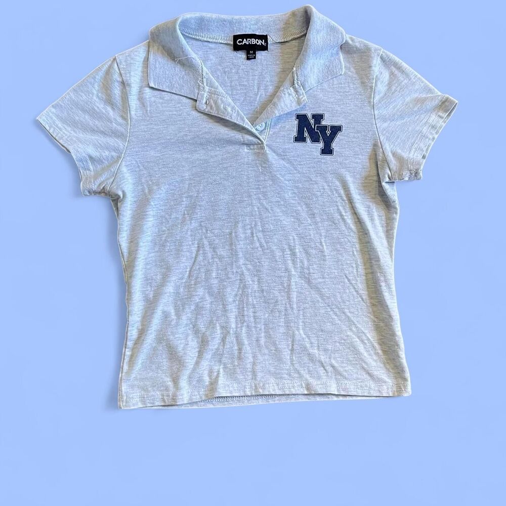 Carbon Women's Grey and White Polo-shirts